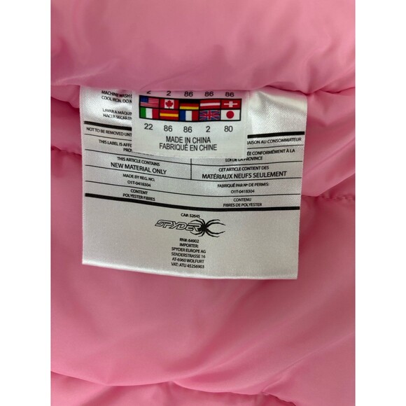 Spyder Girls Winter Geometric Pink Waterproof Ski Jacket Small to Tall Size 2 - Picture 8 of 12